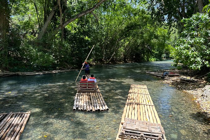 Bamboo Rafting & Horseback Ride n Swim Guided Tour In Montego Bay - Braco Stables horseback ride: from trail to Caribbean water