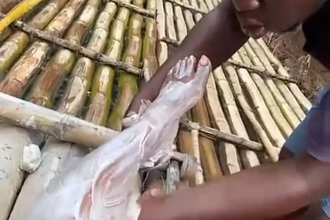 Bamboo Rafting, Limestone Foot Massage, Parasailing Private Tour - Natural remedies and a cash beer stop along the river