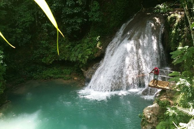 Blue Hole and Dunn's River Falls from Montego Bay - Blue Hole waterfalls: rope swing, rock-jumps, and pool time