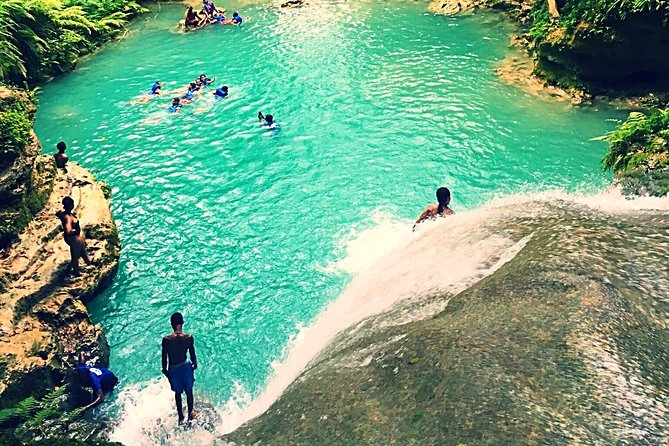 Blue Hole and Secret Falls plus Luminous Lagoon Tour - Blue Hole: Cool Mineral Water, Tarzan-Style Fun, And A Guide Who Keeps It Safe