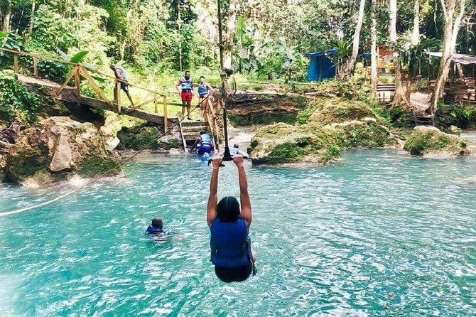 Blue Hole Secret Falls and River Tubing Private Tour - Blue Hole and Secret Falls in the mountain quiet