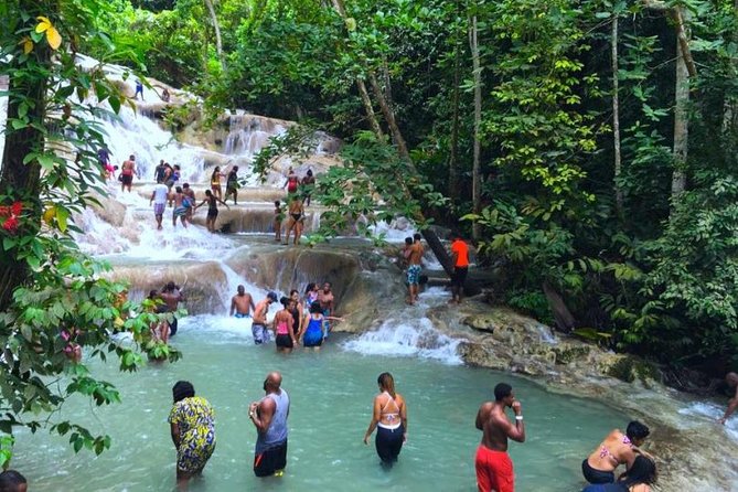 Dunn's River Falls - Stop 2: Blue Hole jumps, rope swings, and river play