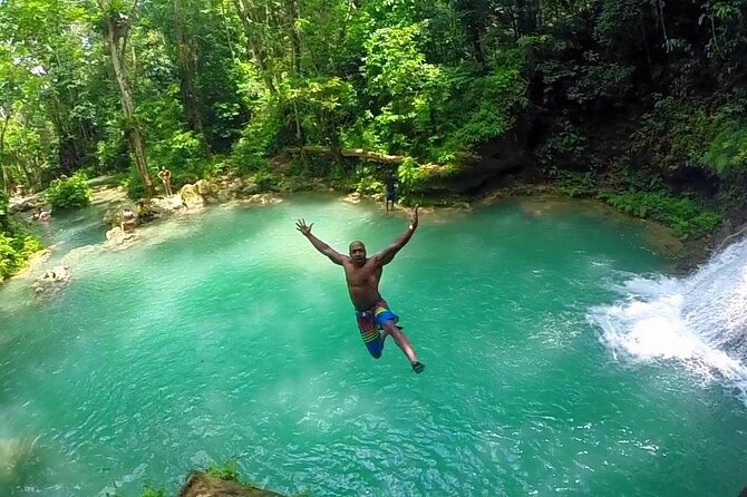 Dunn's River Falls and Blue Hole Adventure from Montego Bay Ja - Stop 1: Blue Hole Pools, Caves, and Cliff Jumps (What You’re Really Doing)