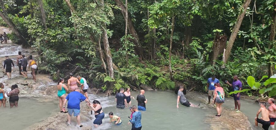 From Montego Bay: Dunn’s River Falls Experience - Swimming and the White Sand Finish at the Caribbean Sea