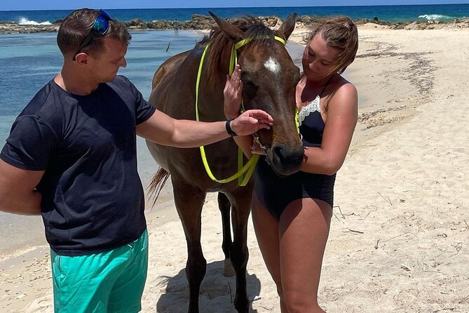 Horseback Ride and Swim Jamaica - Into the Caribbean Sea: walking and swimming at the end