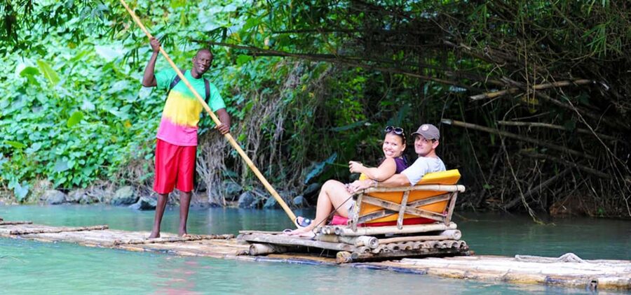 Montego Bay, Jamaica: Bamboo Rafting with Foot Massage - The foot massage mid-journey: the relaxation you can feel immediately