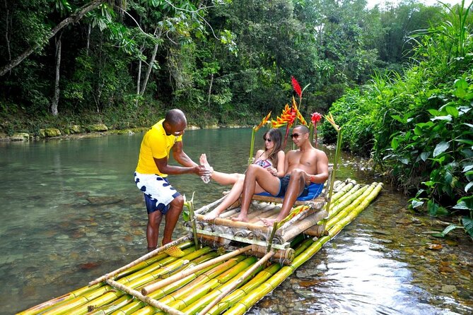 Private Bamboo Rafting along Great River with Pickup - The part I’d call “weirdly wonderful”: jungle socks foot massage