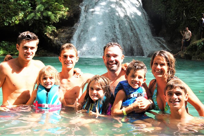 Private Blue Hole & Secret Falls Day Trip plus Shopping from Montego Bay Hotels - Entering the Blue Hole: mineral pool time with a guide