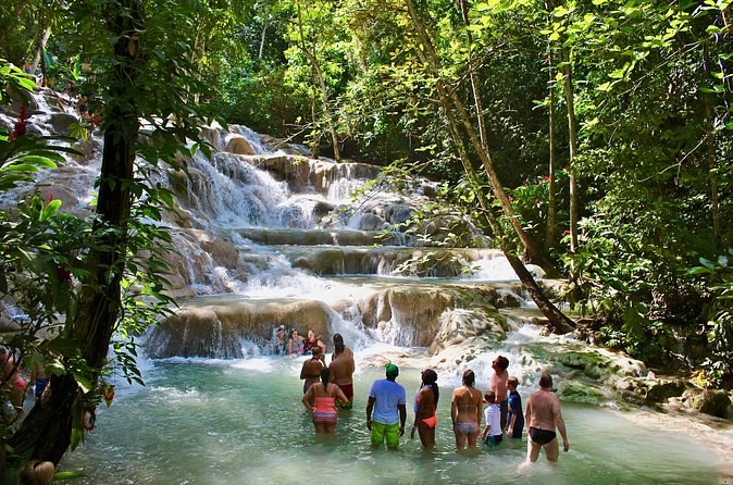 Private Dunn's River Falls Adventure from Montego Bay - Green Grotto and Columbus-Era Sites Along the Way