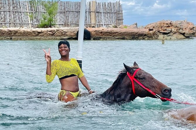Private Horseback Riding, Swimming and Dunn's River Falls Tour - Choosing your horse and riding into the Caribbean Sea